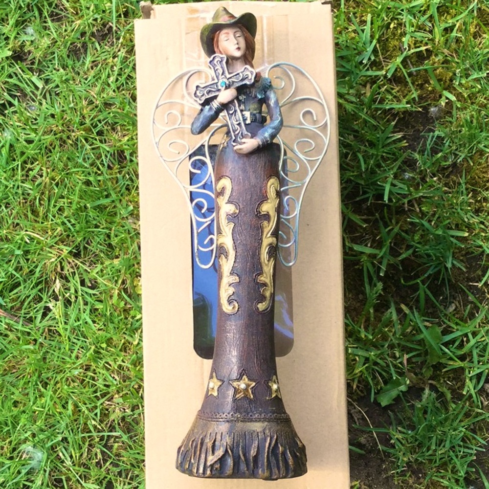 Cowgirl angel faith cross cabin country farmer’s market garden lodge rodeo gift